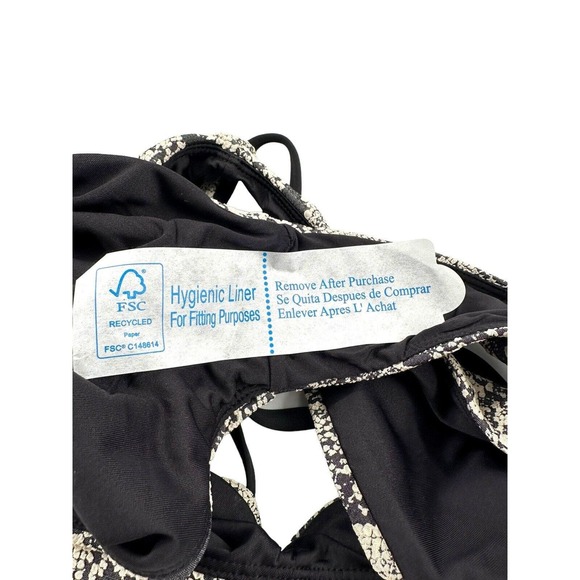 Andie Swim The Riviera High Waisted Belted Bikini Bottom Black Snake Print Sz M - Picture 7 of 9